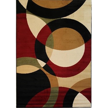 PERFECTPILLOWS Dulcet Bingo 5 ft. x 7 ft. 2 in. Rectangular Area Rug in Red PE1580363